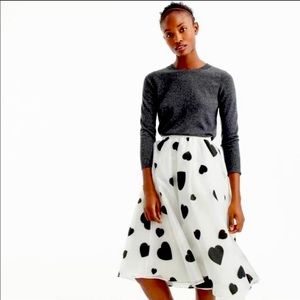 J.crew Heart Print Chiffon Skirt